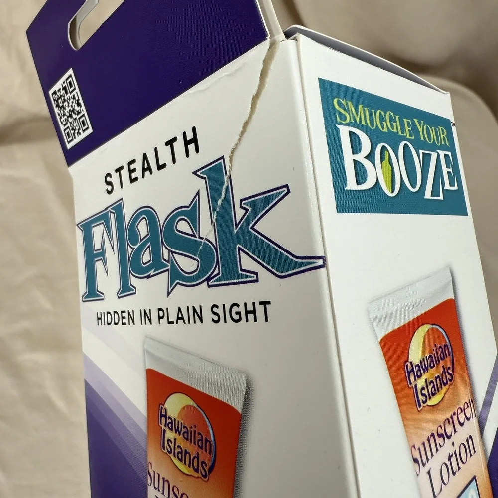 Smuggle Your Booze‎ Fake Sunscreen Bottle 10oz Hidden Flask With Funnel
